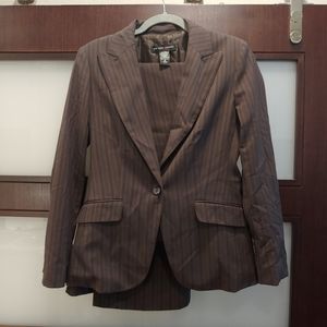 Brown striped pantsuit